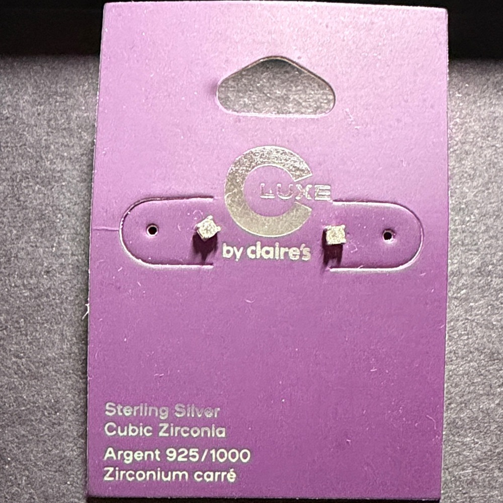 (NWT) Claire's Luxe Sterling Silver Stud Earrings